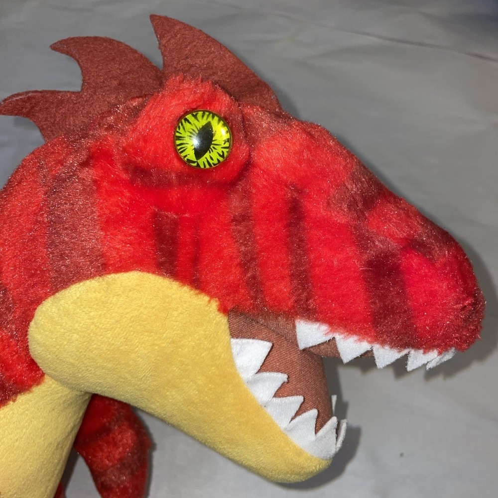2020 BAB Build A Bear Dinosaur Red T Rex Yellow Belly Big Teeth 19"